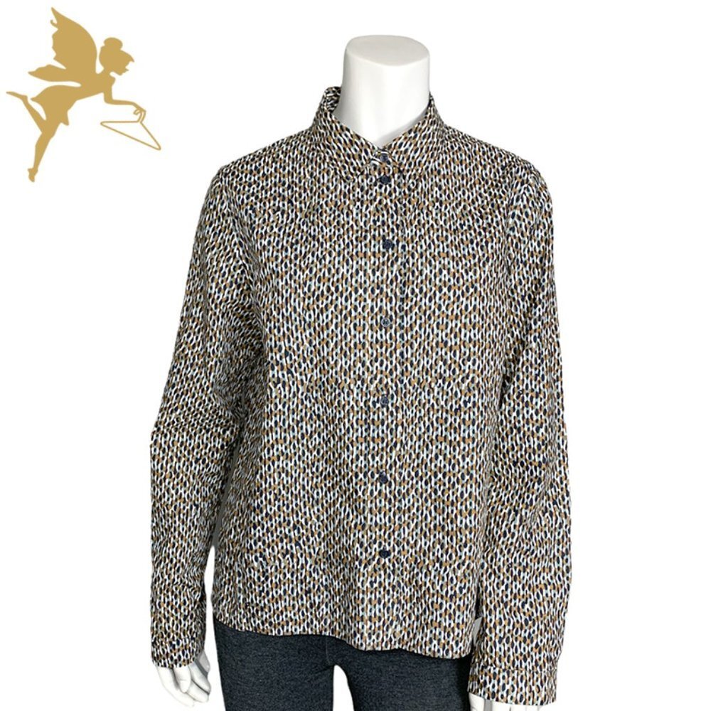 COS Earthtone Pattern Button Up Top